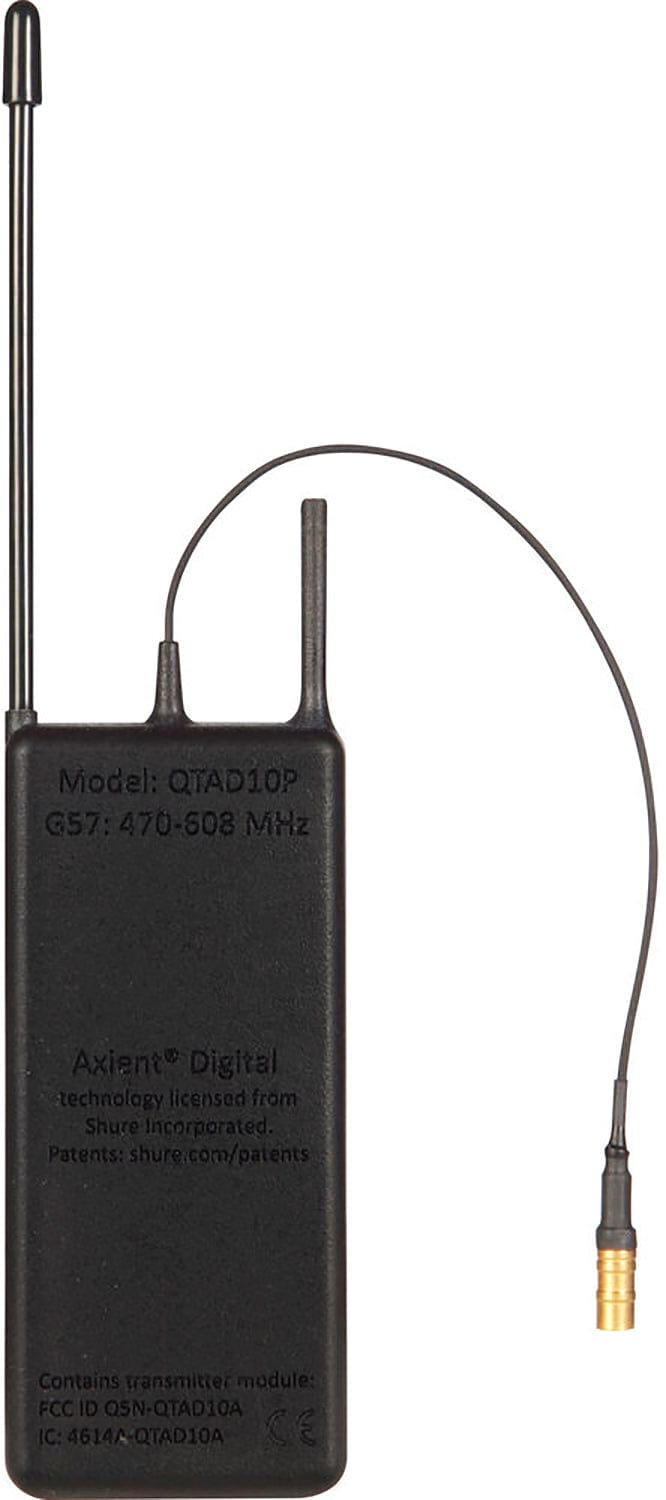 Shure QTAD10P=-K55 AD10P PlayerMic Transmitter - 606-694 MegaHertz