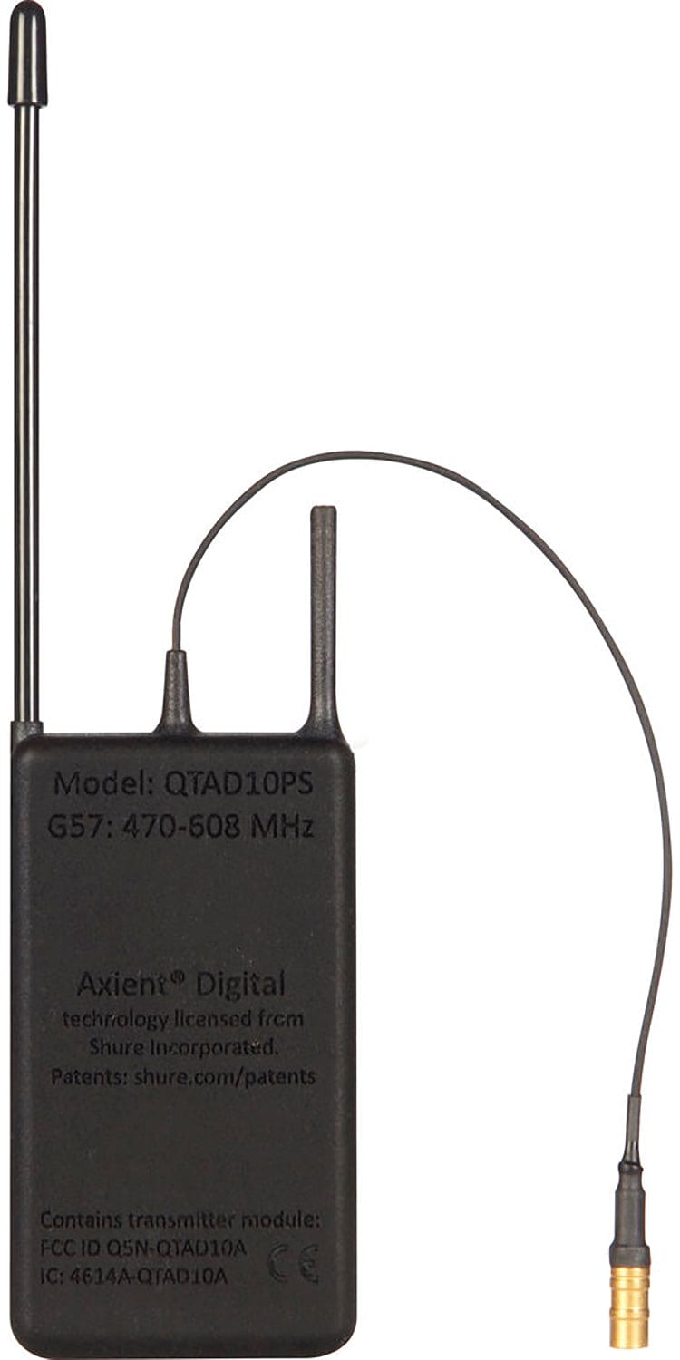 Shure QTAD10PS=-G56 AD10PS PlayerMic Short Transmitter - 470-636 MegaHertz