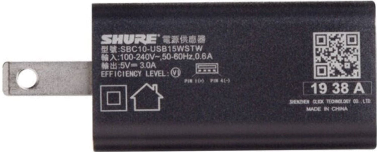 Shure SBC10-USBC Power Adapter for Charging via USB-C