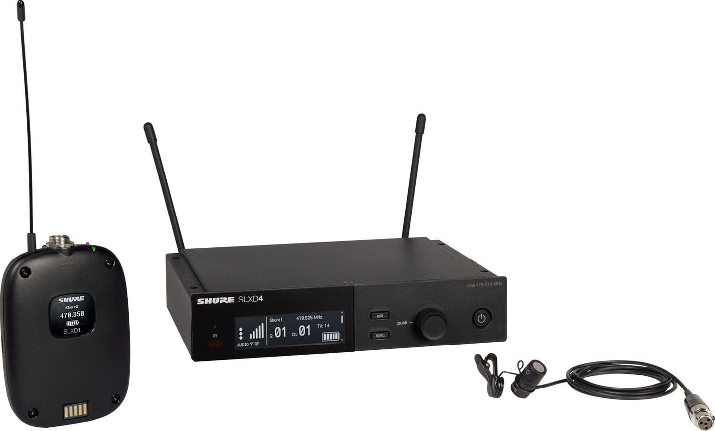 Shure SLXD14/98H-G58 Combo System with Beta 98H/C Lavalier Microphone - G58 Band