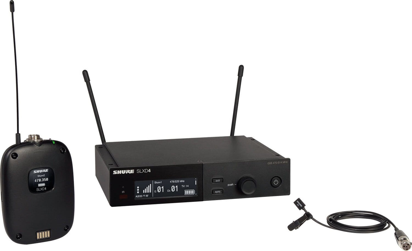 Shure SLXD14/93-J52 Combo System with WL93 Lavalier Microphone - J52 Band