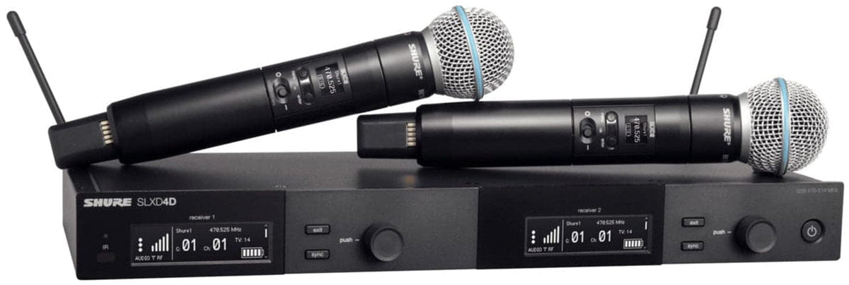 Shure SLXD24D/B58 G58 Dual Wireless System with BETA 58 Microphone Capsule - G58 Band