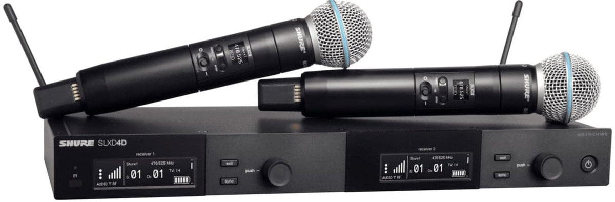 Shure SLXD24D/B58 J52 Dual Wireless System with BETA 58 Microphone Capsule - J52 Band