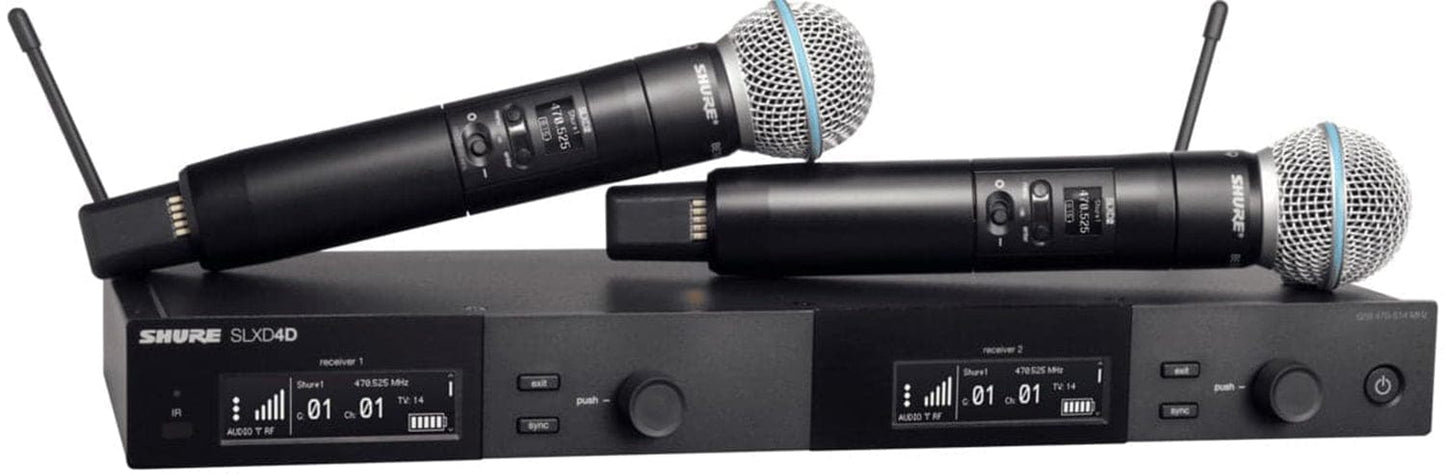Shure SLXD24D/B58 J52 Dual Wireless System with BETA 58 Microphone Capsule - J52 Band