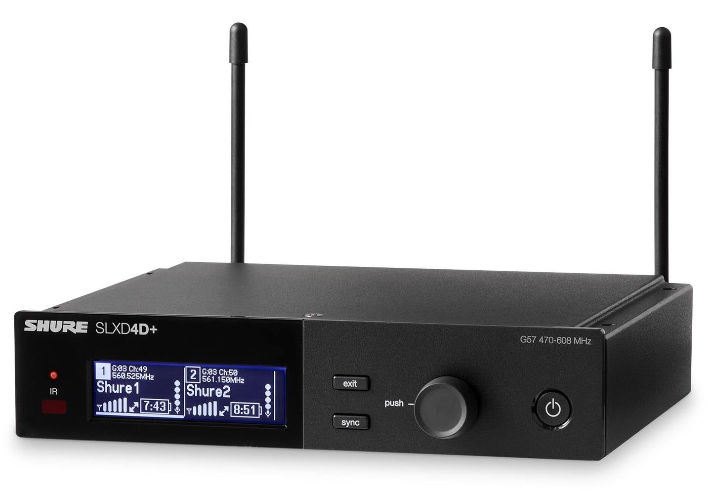Shure SLXD4D+=-G57 Dual-Channel Digital Wireless Receiver