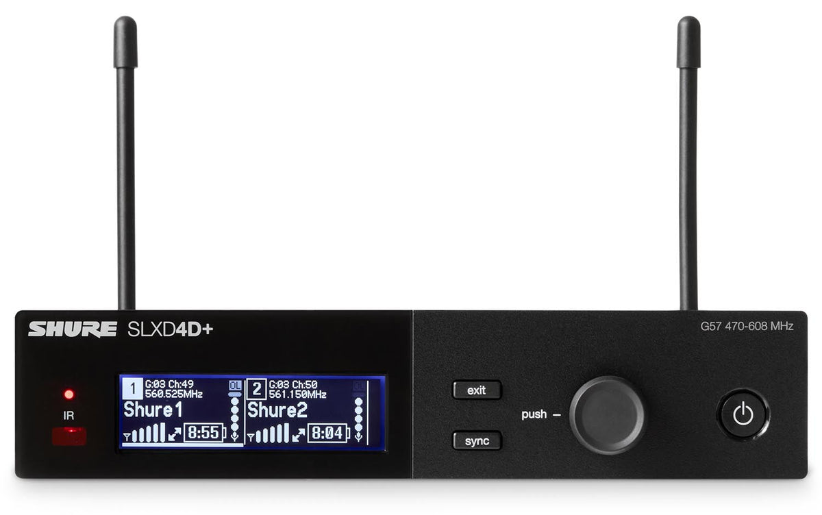 Shure SLXD4D+=-G57 Dual-Channel Digital Wireless Receiver