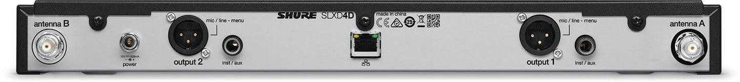 Shure SLXD4D J52 Dual-Channel Digital Wireless Receiver - J52 Band