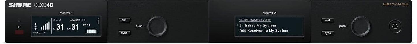 Shure SLXD4D G58 Dual-Channel Digital Wireless Receiver - G58 Band