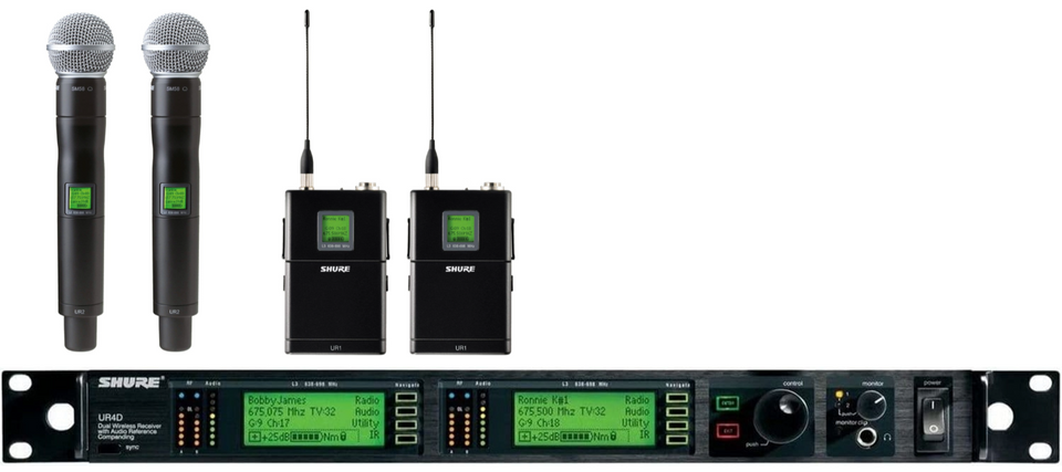 Shure UR4D J5 Dual receiver Used Package