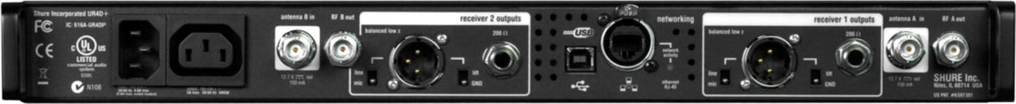 Shure UR4D+ J5 Dual receiver Used Package