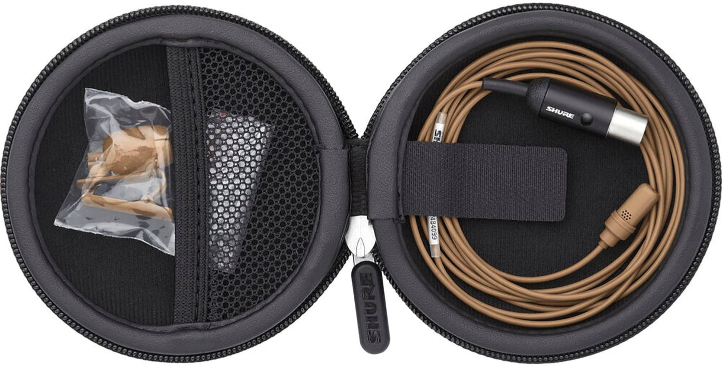 Shure UL4C/C-MTQG-A UniPlex Cardioid Subminiature Lavalier Microphone with MTQG Connector - Cocoa