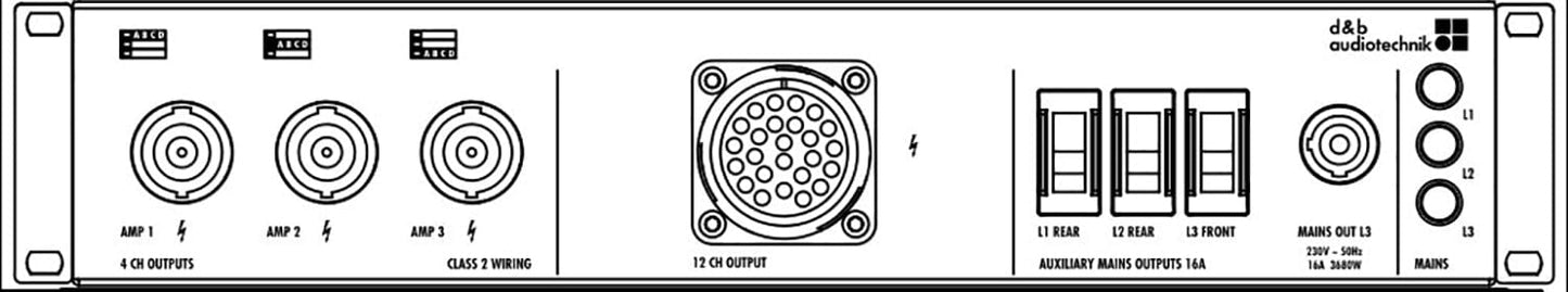 d&b audiotechnik Z5566.001 Mains Power Distribution / LS Connector Panel