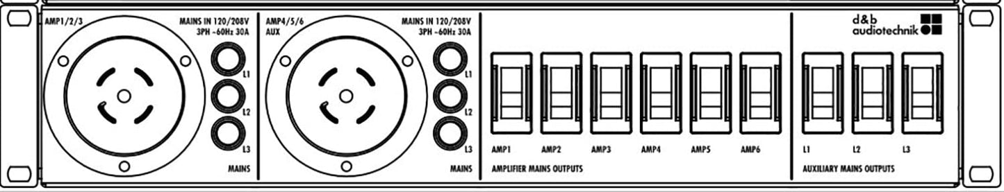 d&b audiotechnik Z5577.001 Mains Power Distributor - 2x 30A NEMA - 2RU