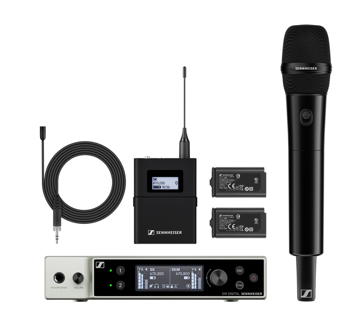 Sennheiser EW-DX MKE 2/835-S SET with handheld, bodypack, lavalier and EM 2 receiver