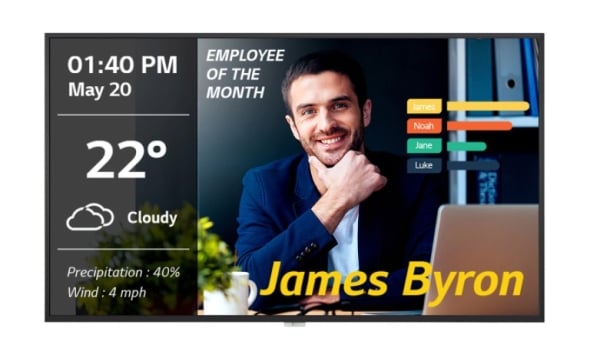 LG 55UM3DG 55" 350-Nit 4K Digital Signage Display