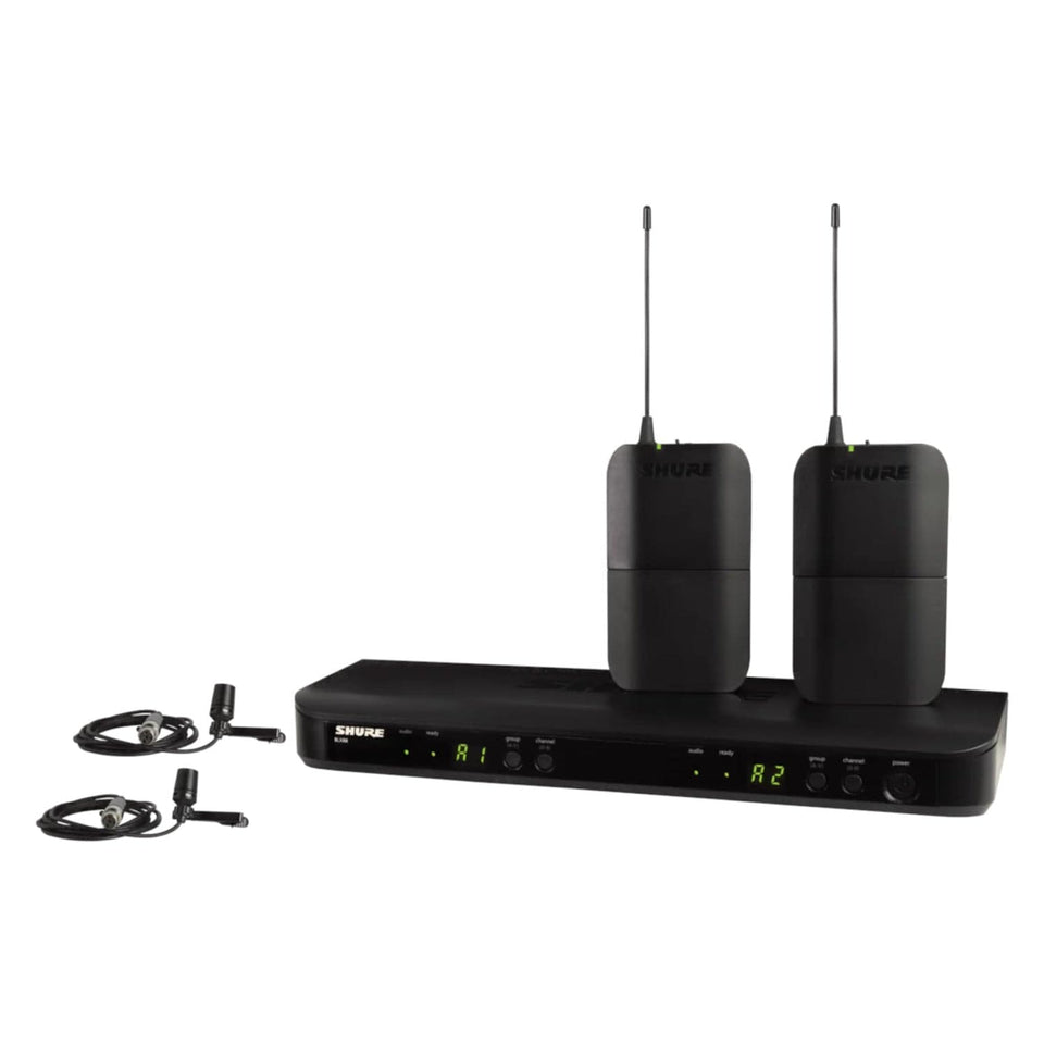 Shure BLX188 Wireless Dual Presenter System with Two CVL Lavalier Microphones - H11 Band