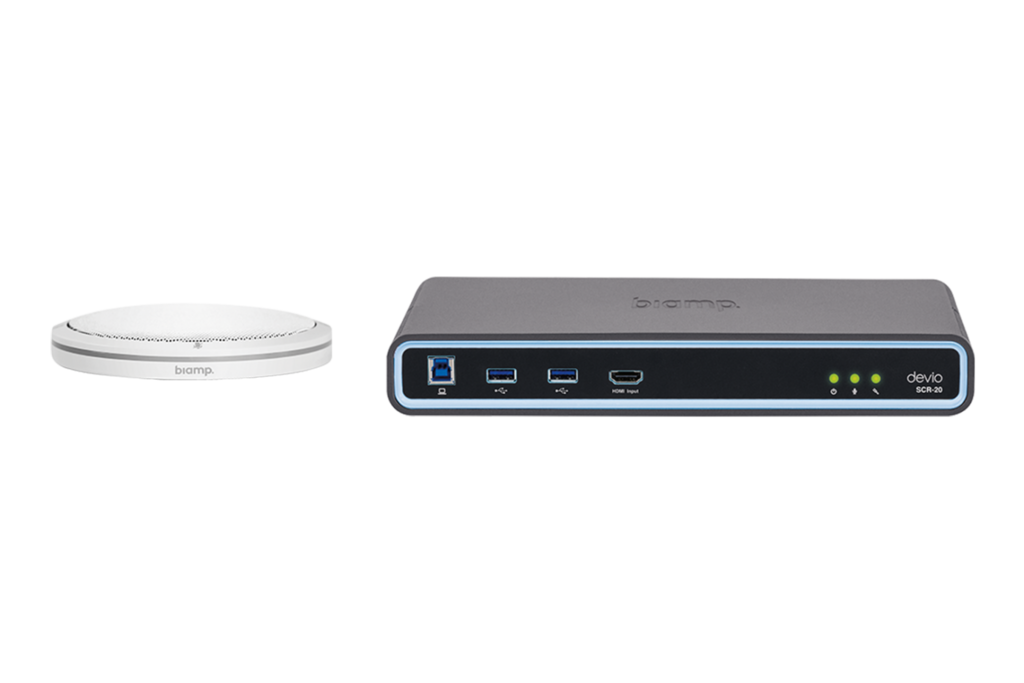 Biamp Devio SCR-20TX Conferencing Hub and Microphone Bundle | White