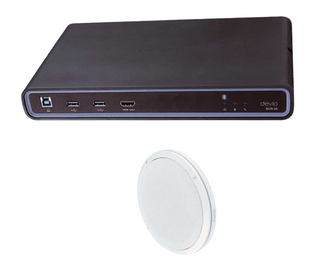 Biamp Devio SCR-25CX Conferencing Hub and Microphone Bundle | White