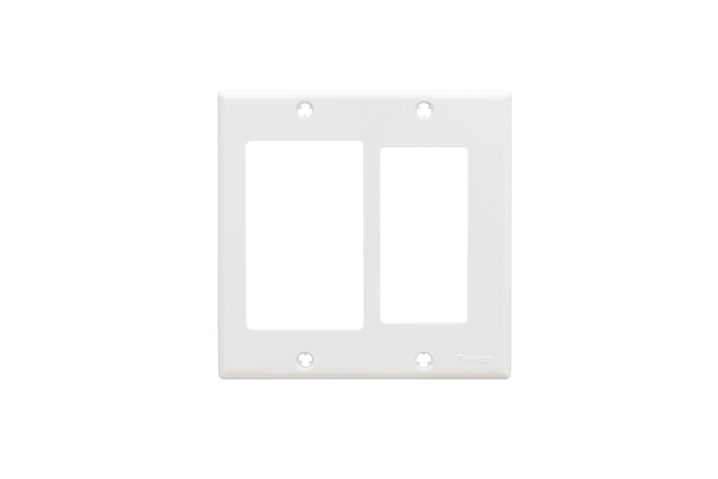 Biamp WP-D2G-W 2-Gang Decora Wall Plate | White
