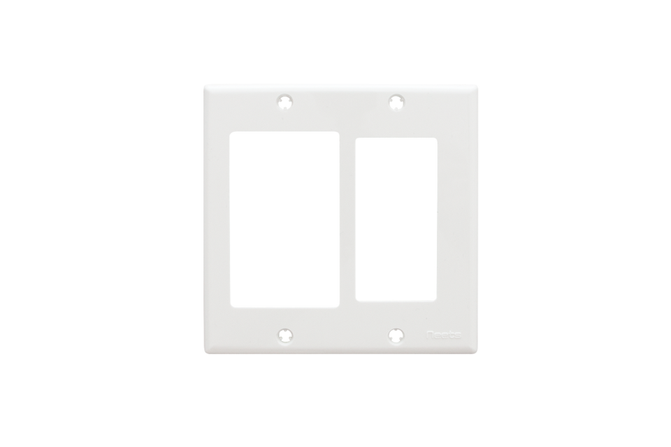 Biamp WP-D2G-W 2-Gang Decora Wall Plate | White