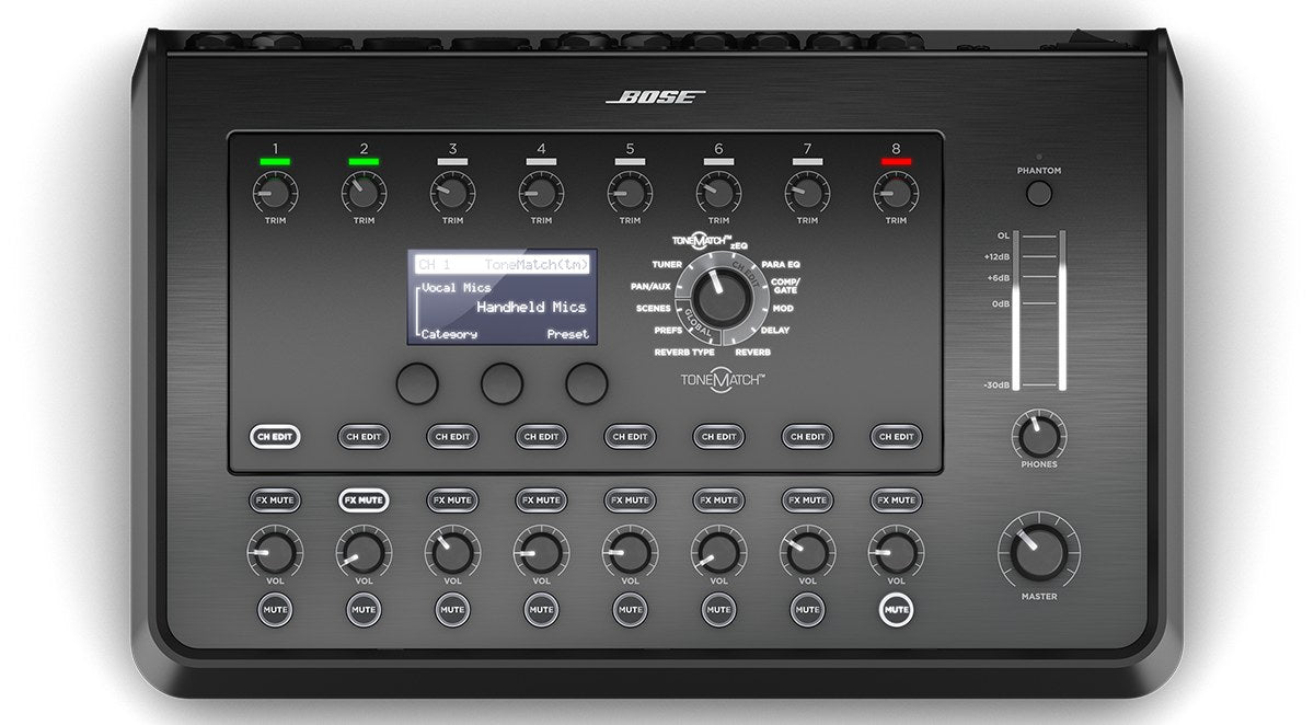 Bose T8S ToneMatch 8-channel digital mixer, top view