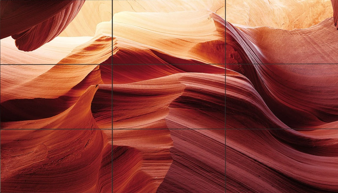 Nine LG LV77A displays tiled as a 3 x 3 video wall