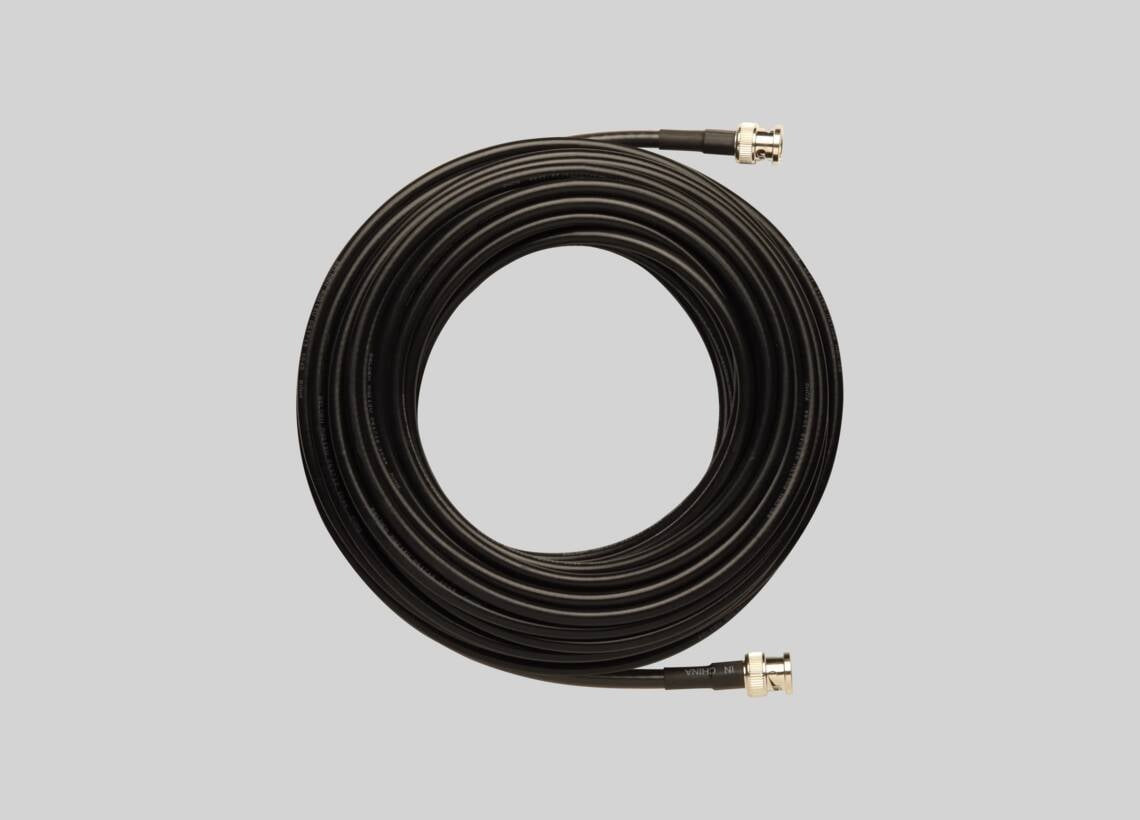 Shure UA8100 coiled 100 ft coaxial antenna cable with BNC connectors