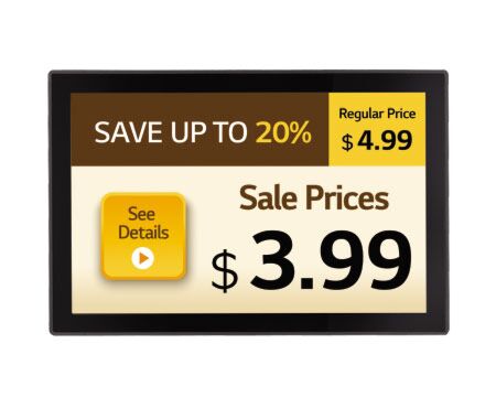 LG Digital HD Display 10", Brightness 400cd/m², 16/7 Operation, 10SM3TB