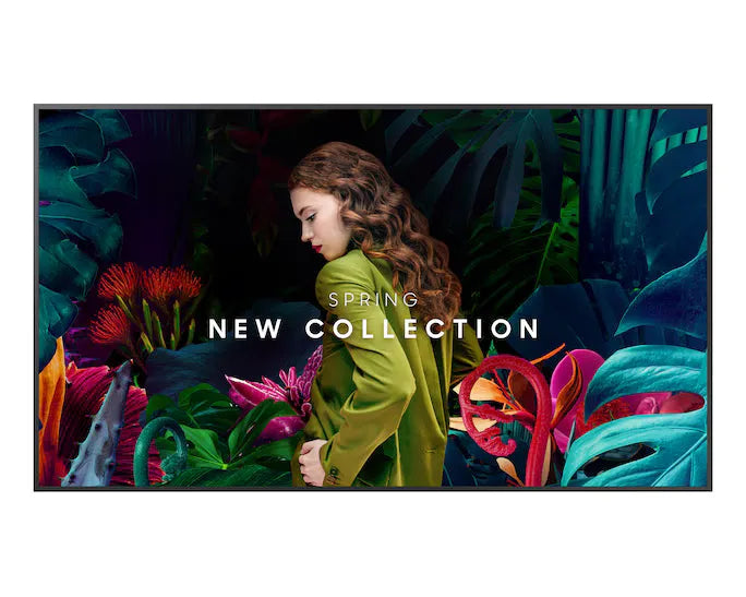 QBC Series 55” Commercial Display showcasing vibrant spring collection.