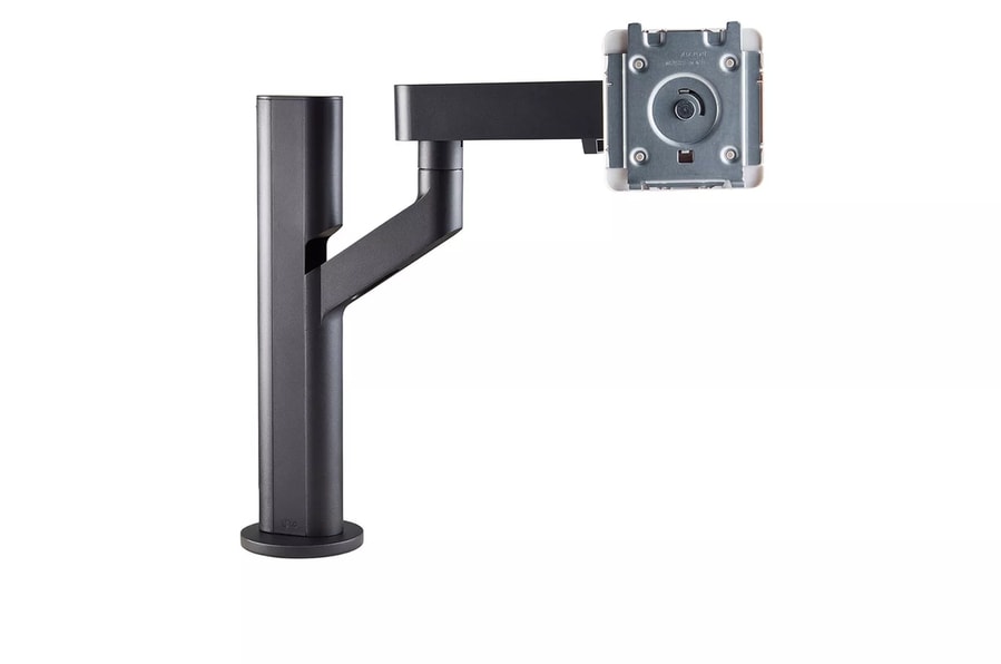 LG EG800BW Ergo desk monitor arm with white mounting plate