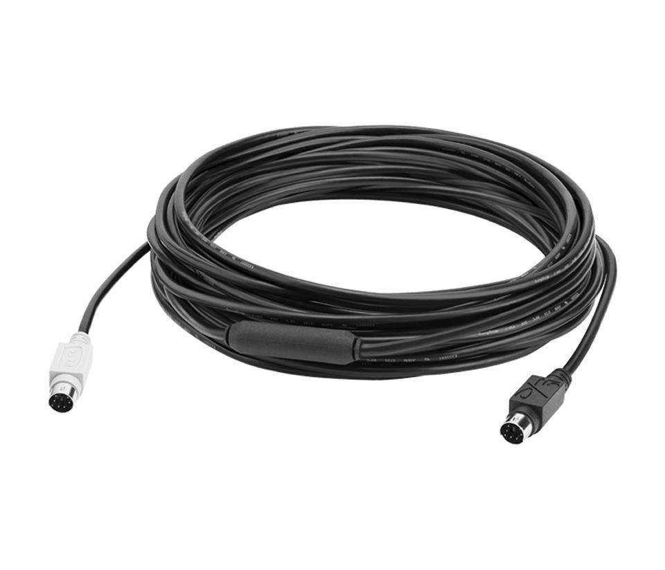 Logitech GROUP 10m Extended Cable: DIN Cable for Larger Rooms