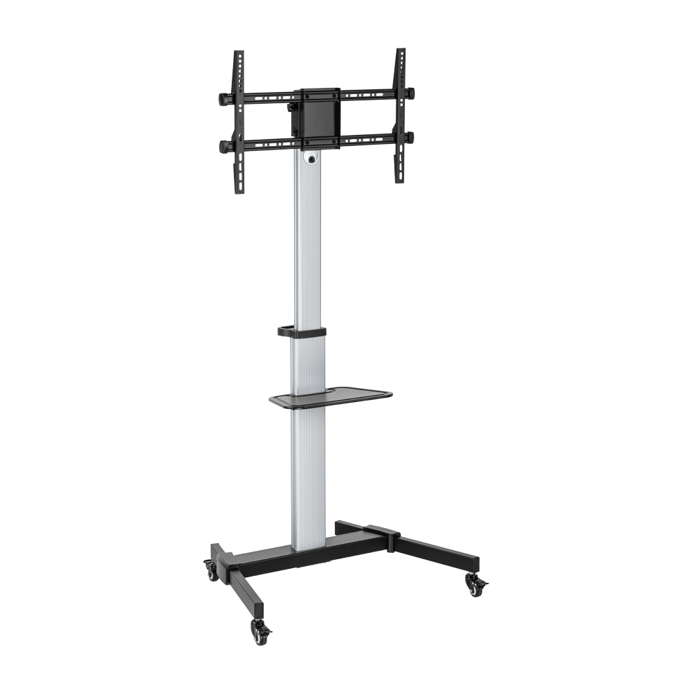 VSYS VFS44-46TW mobile TV cart stand, silver and black finish