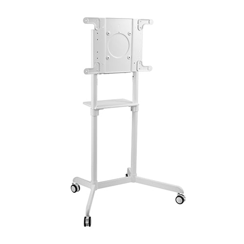 VSYS VTLS11-46TW rotating TV cart stand for interactive displays, white finish, front view