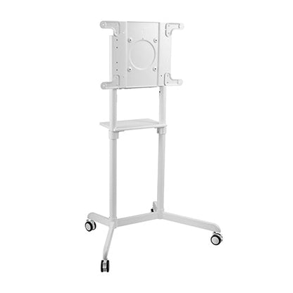 VSYS VTLS11-46TW rotating TV cart stand for interactive displays, white finish, front view