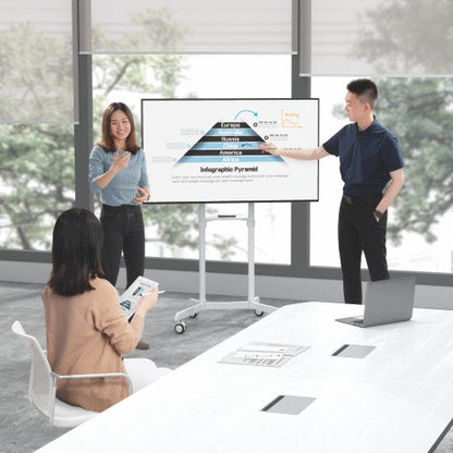 VSYS VTLS11-46TW cart in use for a boardroom interactive display presentation